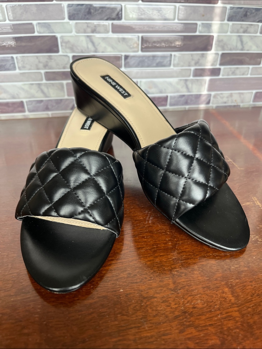 Nine West Lancie3 Quilted Wedge Sandals
